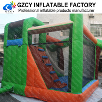 Château gonflable commercial sur le thème de la jungle avec toboggan, château gonflable en forme d'escargot pour enfants, idéal pour la location événementielle