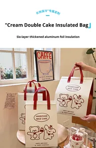 Insulated Lunch Cooler Bag with Handle Foldable Design Non-woven Material Zipper Closure - Product Image 5