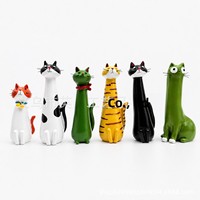 Nouveau vase léger et original en forme de chat, en résine, support de fleurs de style dessin animé, pièce décorative artisanale au design excentrique, pour l'exportation