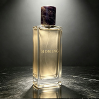 Flacon de parfum carré en verre de 100 ml avec pulvérisateur à baïonnette, imprimé sérigraphié, conteneur vide