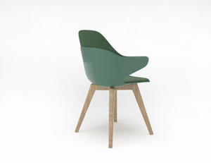 เก้าอี้สำนักงานสี่ขาทันสมัย เฟอร์นิเจอร์ไม้ราคาประหยัดสไตล์โบส พร้อมตกแต่งด้วยผ้ากำมะหยี่สำหรับห้องนั่งเล่น - Product Image 3