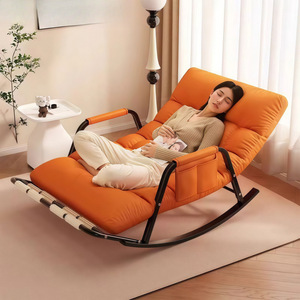 <span class=keywords><strong>Fauteuil</strong></span> inclinable à bascule <span class=keywords><strong>moderne</strong></span> en métal pour une personne, idéal pour balcon, salon et chambre à coucher – Mobilier de loisirs pour la maison - Product Image 1