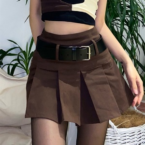 กระโปรงทรงเอเอวสูงแบบจีบผ้าถักสีดำสไตล์ลำลองสำหรับผู้หญิง รุ่นใหม่ประจำฤดูใบไม้ร่วงปี 2022 - Product Image 3