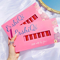 Boîte d'emballage personnalisée pour gloss à lèvres élégant, ensemble de maquillage, boîte d'emballage rectangulaire réutilisable haut de gamme rose avec fenêtre