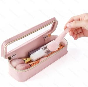 Sac cosmétique portable à fermeture éclair, sac de rangement pour pinceaux de maquillage, sac de toilette imperméable pour femmes, utilisation quotidienne - Product Image 1