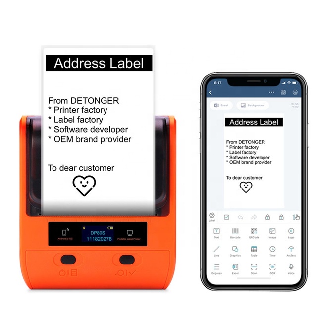 Detonger DP30S Mobile Thermal Printer Address Label Sticker Printer Machine Shelf Price Tag Label Printer