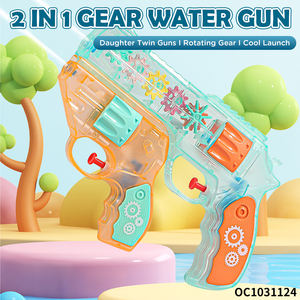Buiten 2 In 1 Plastic Versnelling Zomer Transparant Waterpistool Speelgoed Voor Kinderen - Product Image 2