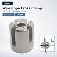 Collier de serrage croisé en acier inoxydable 316 pour câble de 3 mm, 4 mm, 5 mm, 6 mm, à 90 degrés, pour connexion de treillis et de grille