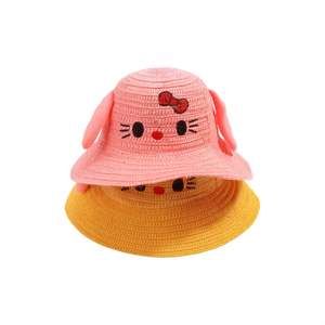 Sombrero de Pescador Infantil con Diseño de Gatito de Dibujos Animados, Talla Única, para Niños, Protección Solar para la Playa en Verano - Product Image 2