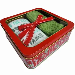주방 수건 선물 세트 명판 상자 크리스마스 디자인