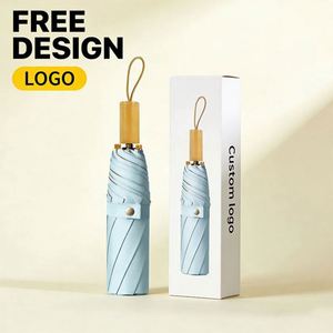 Parapluie de poche automatique pliable promotionnel de haute qualité avec impression de logo pour l'été - Product Image 5