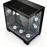 Mini PC de jeu ATX haut de gamme à prix abordable, tour PC avec 10 positions de ventilateurs, refroidissement liquide 360 mm, 2 SSD, 2 HDD, boîtier PC en verre trempé