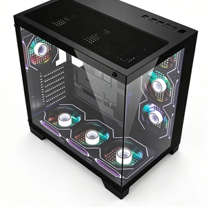 Mini PC de jeu ATX haut de gamme à prix abordable, <span class=keywords><strong>tour</strong></span> PC avec 10 positions de ventilateurs, refroidissement liquide 360 mm, 2 SSD, 2 HDD, boîtier PC en verre trempé - Product Image 4
