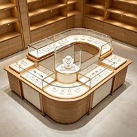 Vitrine à bijoux de comptoir en verre avec éclairage LED, design écologique, couleurs personnalisables, durable, haute qualité pour la vente au détail