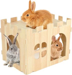 Escondite para Animales Pequeños, Accesorios para Jaulas de Conejos, para Conejos Adultos de Interior, Cobayas, Chinchillas - Product Image 1
