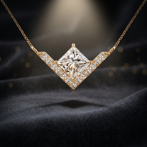 จี้เพชรทรงปรินเซสคัทสำหรับผู้หญิง ทอง 10K 14K 18K เงิน 925 935 ประดับเพชร พร้อมใบรับรอง IGI เครื่องประดับแต่งงานสุดหรู - Product Image 1