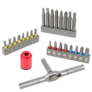 27 Piece Screwdriver Bit Set With T Type Ratchet Wrench Phillips Flathead And Specialty Bits For Diy Repair - Product Image 1