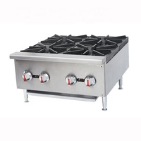 Cuisinière à gaz industrielle de table à 4 brûleurs, technologie en fonte, prix d'usine en Chine