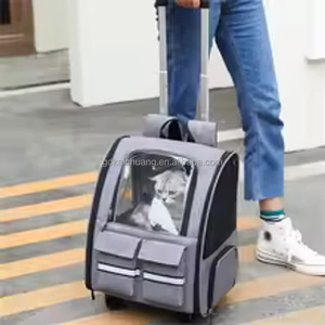 Mochila Transpirable de Gran Capacidad <span class=keywords><strong>para</strong></span> Mascotas, Portátil, de Doble Correa <span class=keywords><strong>para</strong></span> Hombro, Apta <span class=keywords><strong>para</strong></span> Perros <span class=keywords><strong>y</strong></span> Gatos, con Ruedas <span class=keywords><strong>y</strong></span> Correa <span class=keywords><strong>para</strong></span> Llevar al Hombro - Product Image 6
