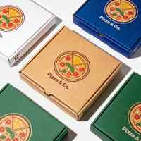 Boîte à pizza en carton ondulé personnalisée de haute qualité avec logo imprimé sur mesure et impression couleur, fabriquée en Chine