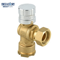 Vanne à boisseau sphérique manuelle OEM en laiton magnétique antivol de type angle BMAG 1/2"-1" DN15 PN16 verrouillable pour compteur d'eau