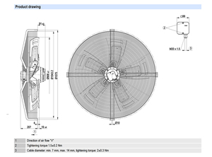 Ventilador Axial de CA de 910 mm ebm-papst S6D910-AA01-01/F01, Ventilador de Refrigeración Industrial de Alta Resistencia para Sistemas HVAC y Torres de Refrigeración - Product Image 3