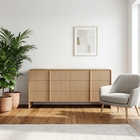 Home Meubles de chambre à coucher en bois de luxe faits à la main Commode 6 tiroirs en bois massif de chêne