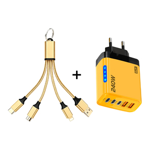 Kit de chargeur rapide haute puissance 240W avec câble USB multi-type 3 en 1 mini porte-clés, cordon de charge super rapide - Product Image 1