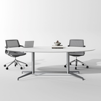 Table de conférence moderne haut de gamme, table de discussion de bureau ovale pour 4 personnes