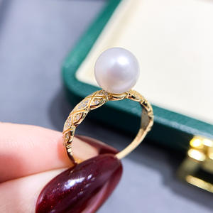 Support de bijoux en argent S925 pour anneau de perles DIY, bijoux en argent tendance avec perles rondes de 7 à 9 mm 10203 - Product Image 1