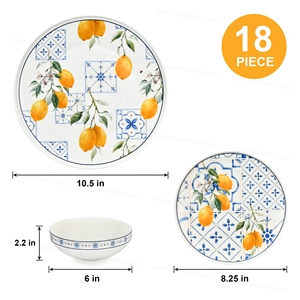 Juego de Platos de Porcelana <span class=keywords><strong>HEMERA</strong></span> Classic de 18 Piezas, Listo para Enviar, para Uso Doméstico y Hotelero - Product Image 2