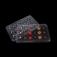 Vente en gros de barquettes en plastique transparent pour truffes au chocolat à 18 trous, emballage en blister, boîte transparente pour bonbons