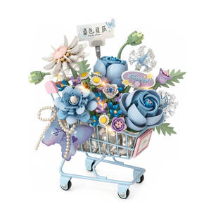 Ensemble de blocs de construction Loz Micro Flower, chariot à <span class=keywords><strong>fleurs</strong></span> en diamant, briques miniatures, décoration créative DIY, cadeau anti-stress, ornement pour la maison - Product Image 1