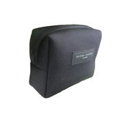Logo personnalisé fermeture éclair sac à main cosmétique étui néoprène voyage pour organisateur de toilette avec PU Patch à la mode eau maquillage sac