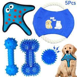 Venta al por mayor juguetes interactivos para perros Paquete de 15 para Limpieza de dientes y variedad divertida juego de regalos para perros cachorro dentición juguetes de lujo para masticar perros - Product Image 2