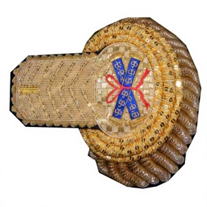 Épaulettes de qualité supérieure, personnalisées, brodées, à coudre, en toile, pour uniforme, avec franges, Field's Marshall Empire, THREEATONE, classiques - Product Image 4