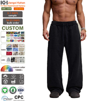 Pantalon de survêtement vintage délavé en gros, 400 g/m² épais, pour homme, décontracté, en molleton, coupe droite et ample, idéal pour l'hiver