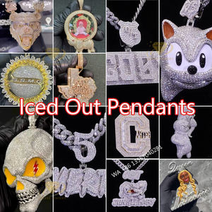Iced Out colgante cadenas hombres letras Real 925 Plata sólida Hip Hop joyería personalizada VVS Moissanite collar fino colgantes encantos - Product Image 3