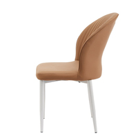 Chaise de salle à manger inclinable contemporaine en cuir PU, robuste et durable, pour la maison, petit appartement, salon, design moderne et simple