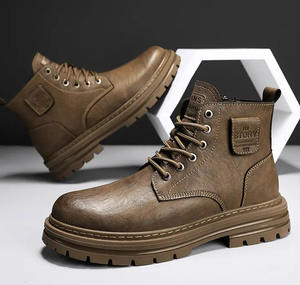 Bottes de travail décontractées en cuir véritable imperméables et confortables pour l'hiver, unisexes, best-seller, EVERGREEN - Product Image 3