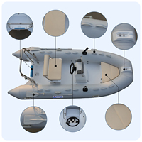 Haohai Cabine Cruiser Nouveau Rigide Passagers Aéroglisseur Canoë Barche Rigide Gonflable Ponton Pédale Patrouille Bateau Gonflable Fibre De Verre