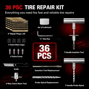 Kit di Riparazione Pneumatici - Set Universale <span class=keywords><strong>per</strong></span> Riparazione <span class=keywords><strong>Gomme</strong></span> Tubeless <span class=keywords><strong>per</strong></span> Auto, Moto, Trattori, ATV - Product Image 5