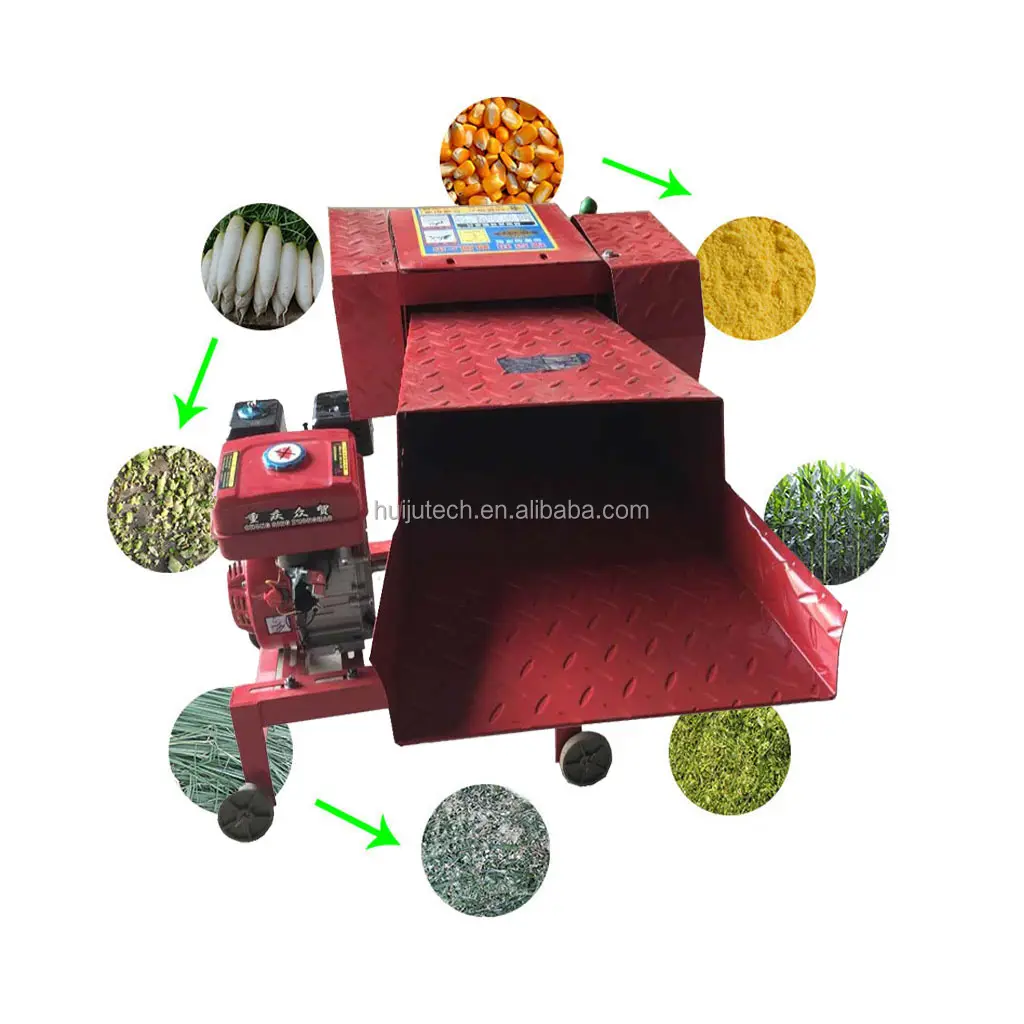 500 kg/h alimentation animale hachoir à herbe foin fourrage fourrage coupe-paille ensilage machine broyeur HJ-ZC001
