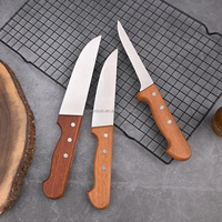 Ensemble de couteaux de chef en acier inoxydable écologique personnalisé de haute qualité, orientation de la main réglable, manche en bois original, lame de 5 à 8 pouces