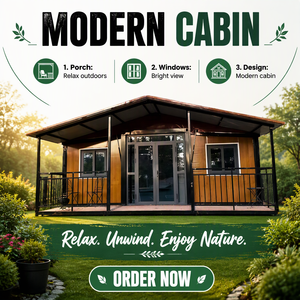 Casa Modular Prefabricada <span class=keywords><strong>de</strong></span> Lujo <span class=keywords><strong>de</strong></span> 20 pies con Acabado <span class=keywords><strong>de</strong></span> Madera, Mini Casa, Cabaña Glamping, Casa Contenedor Expandible para EE. UU. y Australia - Product Image 1