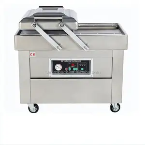 Máquina de embalagem a vácuo semiautomática de câmara única para alimentos secos, carne de frango, nitrogênio e descarga a gás