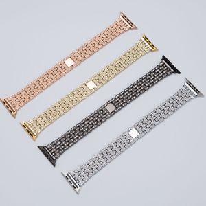 Bracelet de montre connectée BEEFLYPOWER en métal avec 5 perles et diamants pour Apple Watch S11 10 9, bracelet 44mm 42mm 41mm 45mm - Product Image 1