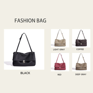 Sac à bandoulière <span class=keywords><strong>vintage</strong></span> en cuir véritable grainé, sac fourre-tout rétro en cuir de vachette pleine fleur, sac hobo minimaliste à rabat, sacoche élégante pour les trajets quotidiens - Product Image 5