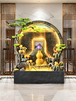 Grande fontaine d'eau intérieure sur pied avec éclairage LED, cascade paysagère chinoise pour hall d'hôtel, décoration de maison ou de bureau