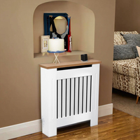 Couverture traditionnelle de radiateur d'armoire de gril en bois MDF de lamelle verticale moderne pour des meubles de salon petit blanc